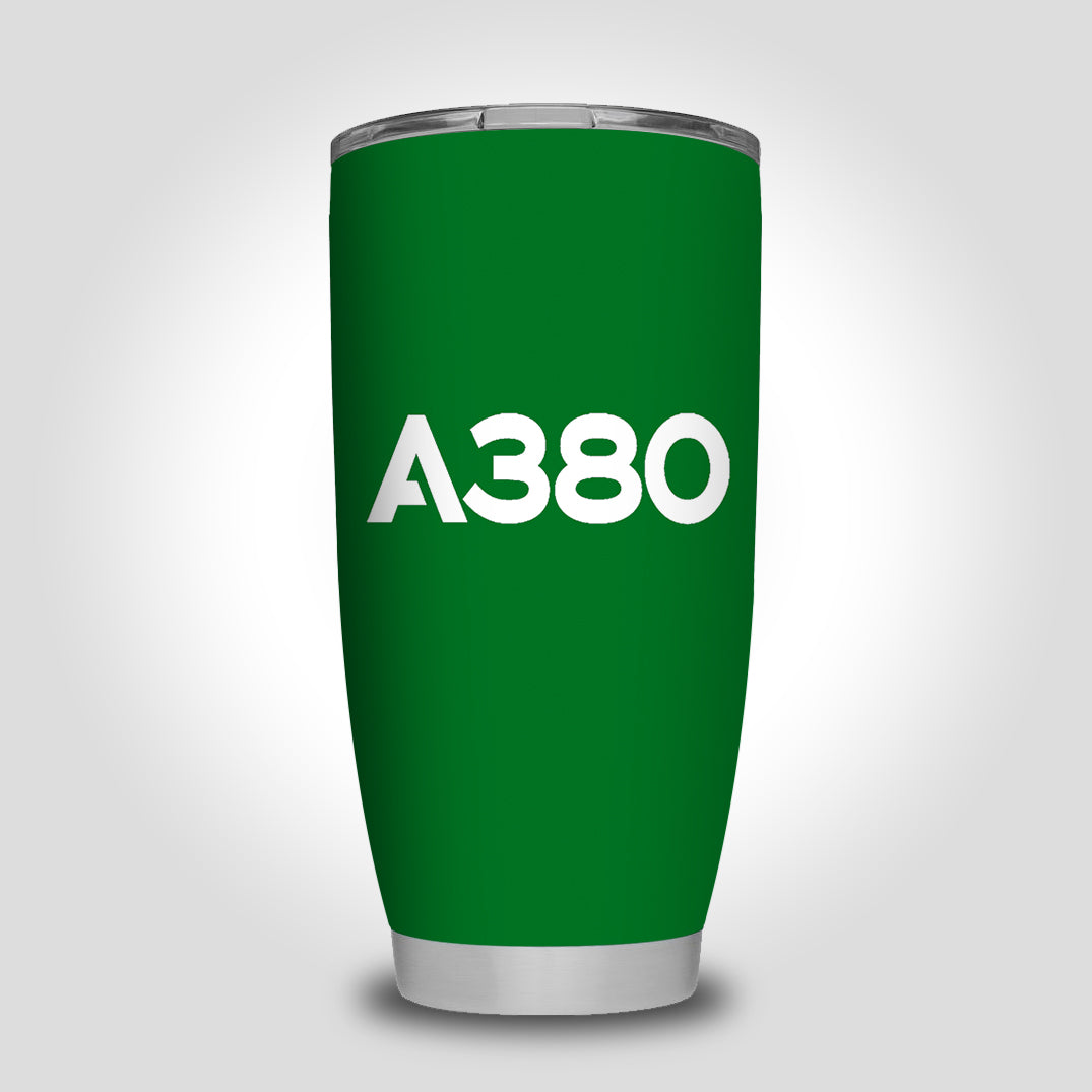 A380 Flat Text Designed Tumbler Travel Mugs