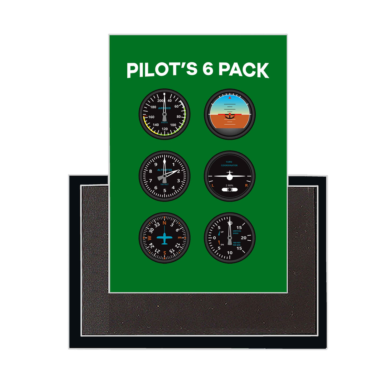 Pilot's 6 Pack Designed Magnets