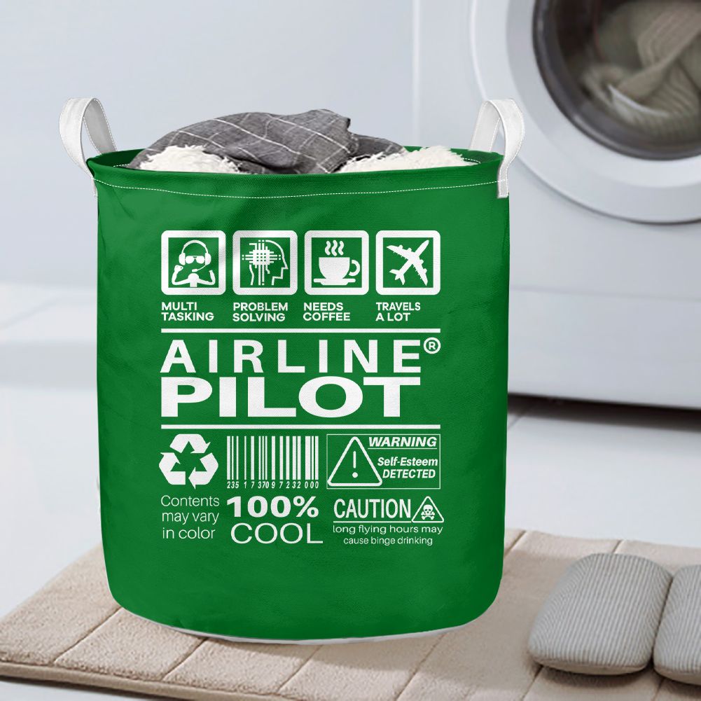 Airline Pilot Label Designed Laundry Baskets
