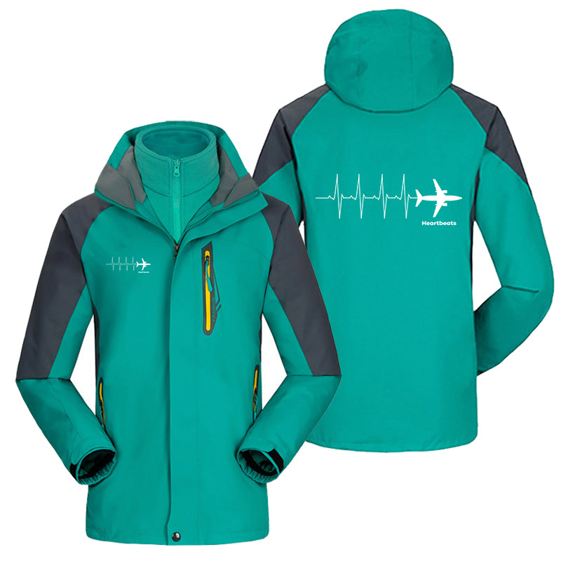 Aviation Heartbeats Designed Thick Skiing Jackets