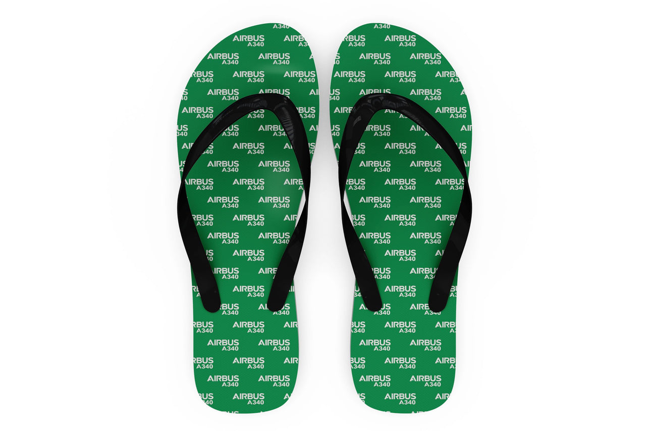Airbus A340 & Text Designed Slippers (Flip Flops)