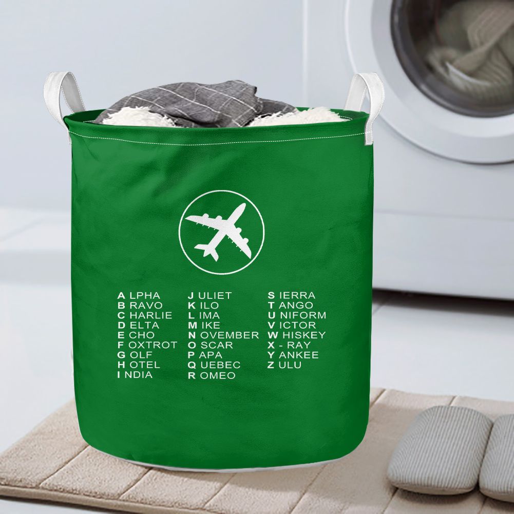 Aviation Alphabet 2 Designed Laundry Baskets