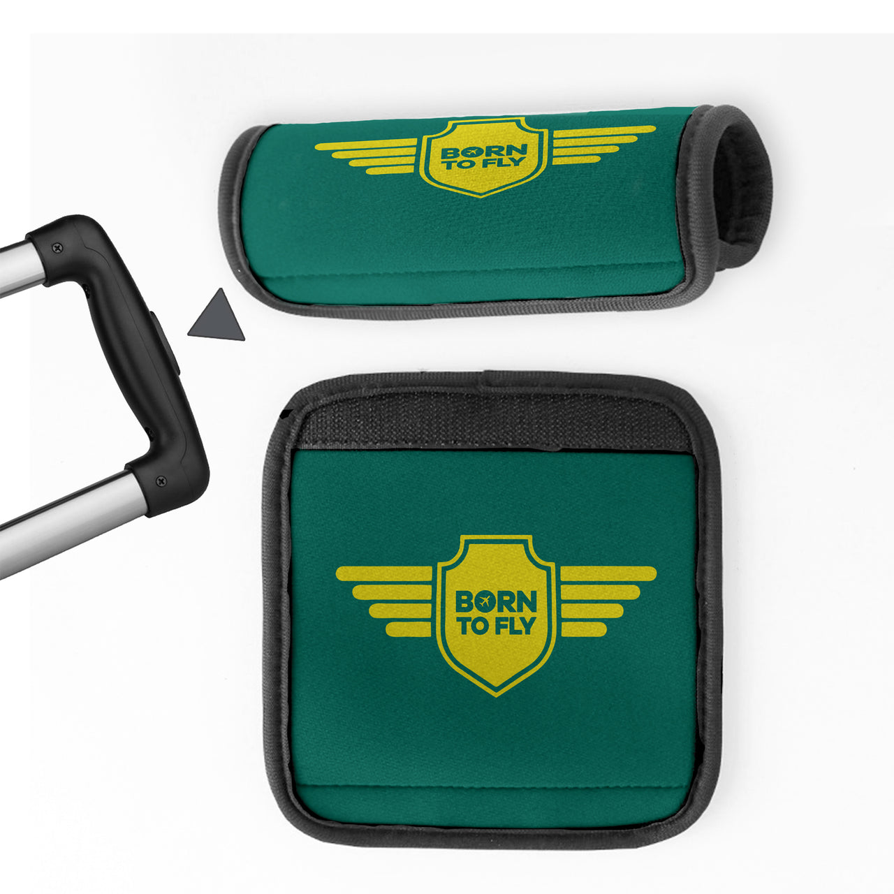 Born To Fly & Badge Designed Neoprene Luggage Handle Covers
