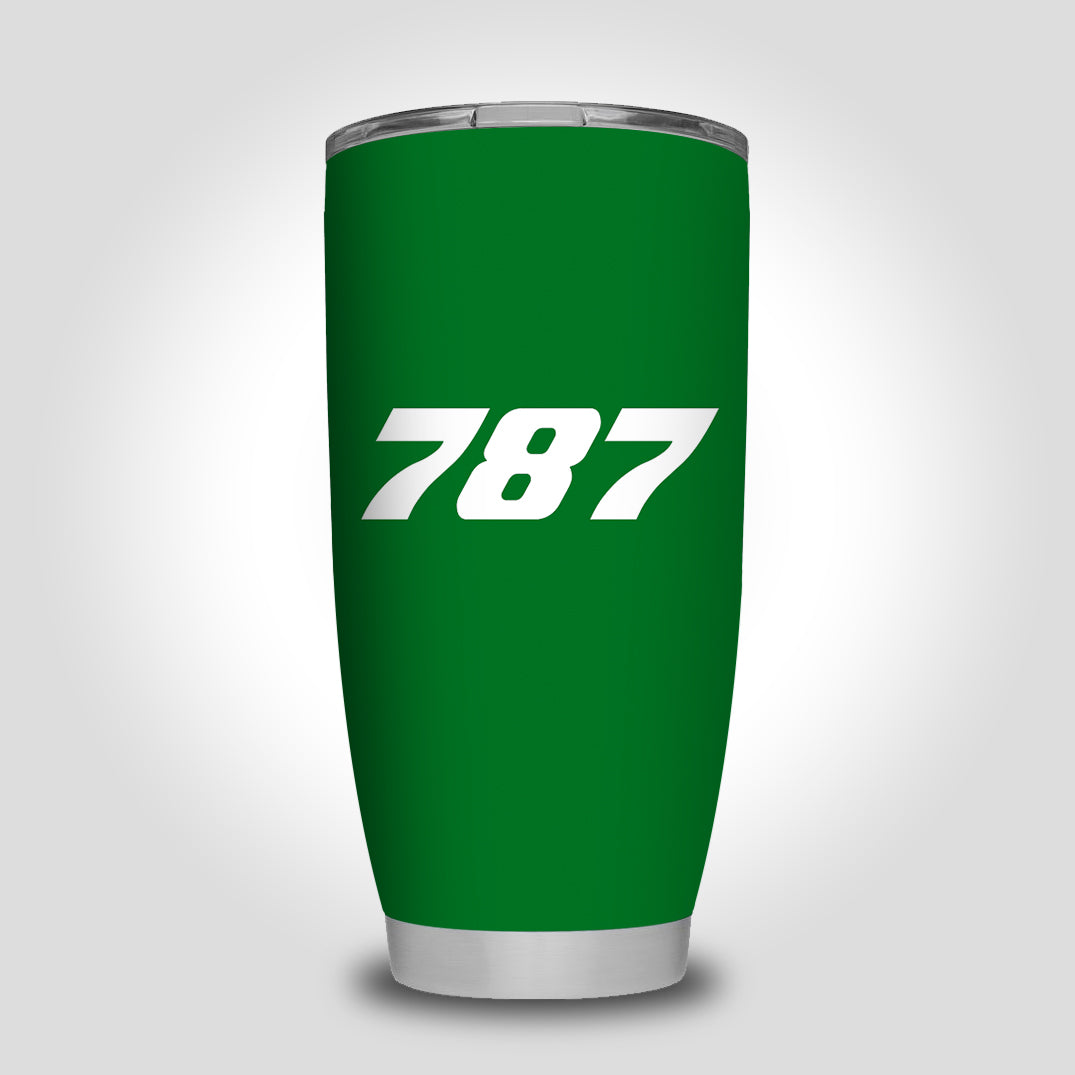 787 Flat Text Designed Tumbler Travel Mugs