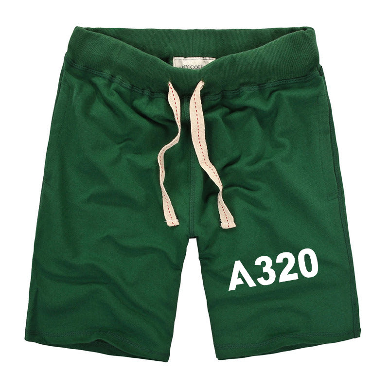 A320 Flat Text Designed Cotton Shorts