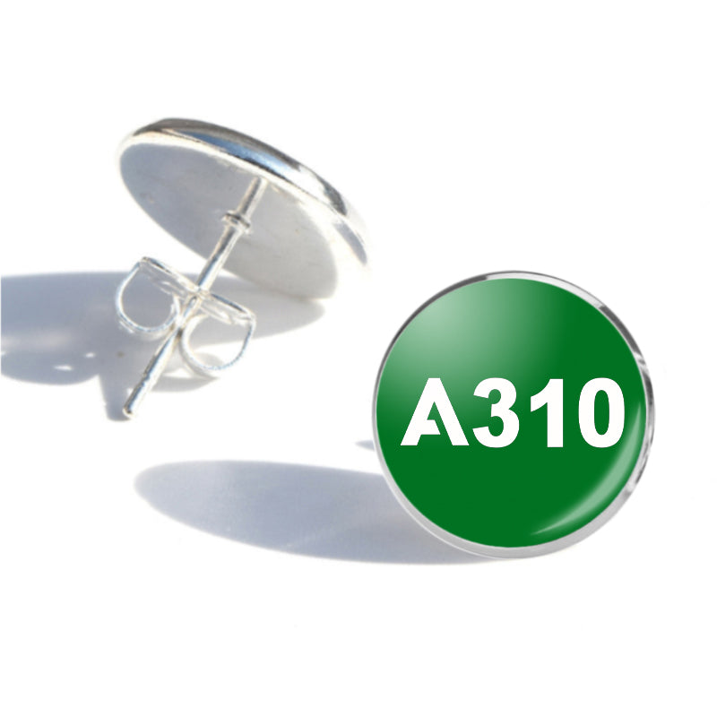 A310 Flat Text Designed Stud Earrings