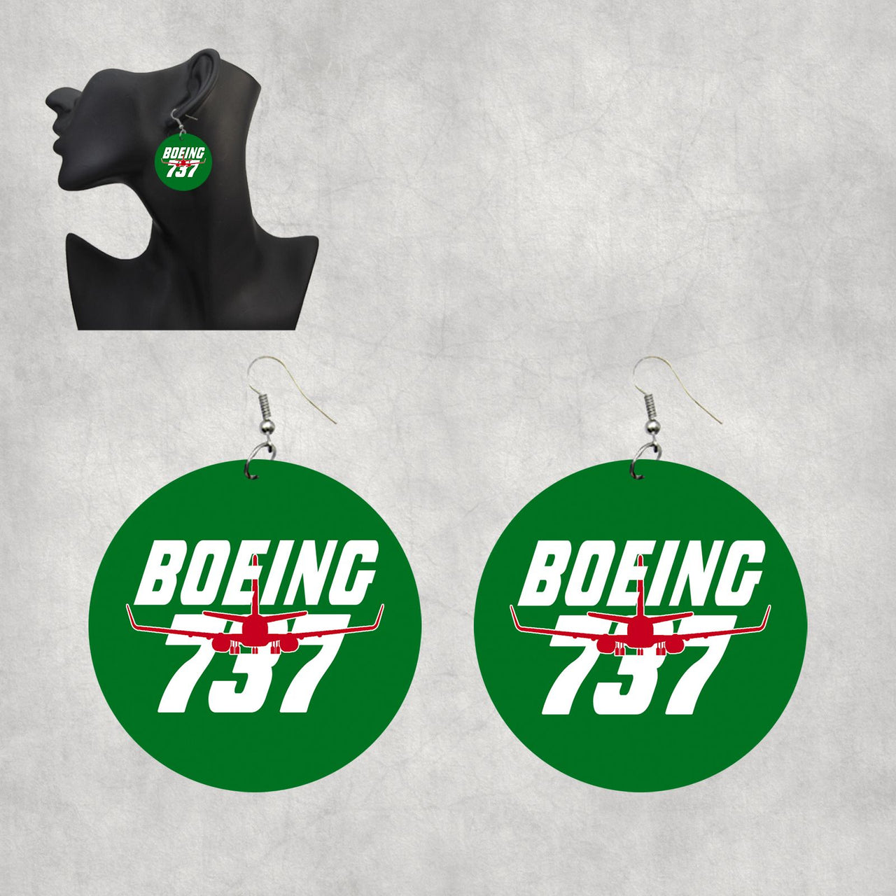 Amazing Boeing 737 Designed Wooden Drop Earrings