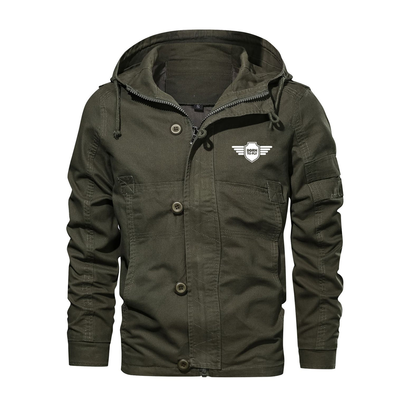 Born To Fly & Badge Designed Cotton Jackets