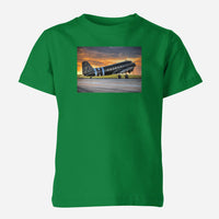 Thumbnail for Old Airplane Parked During Sunset Designed Children T-Shirts