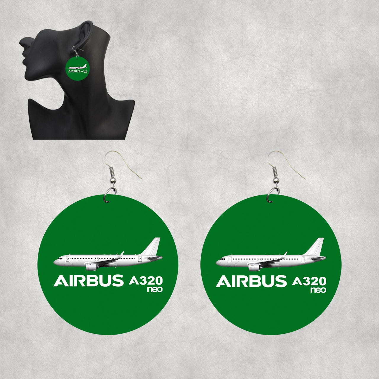 The Airbus A320Neo Designed Wooden Drop Earrings