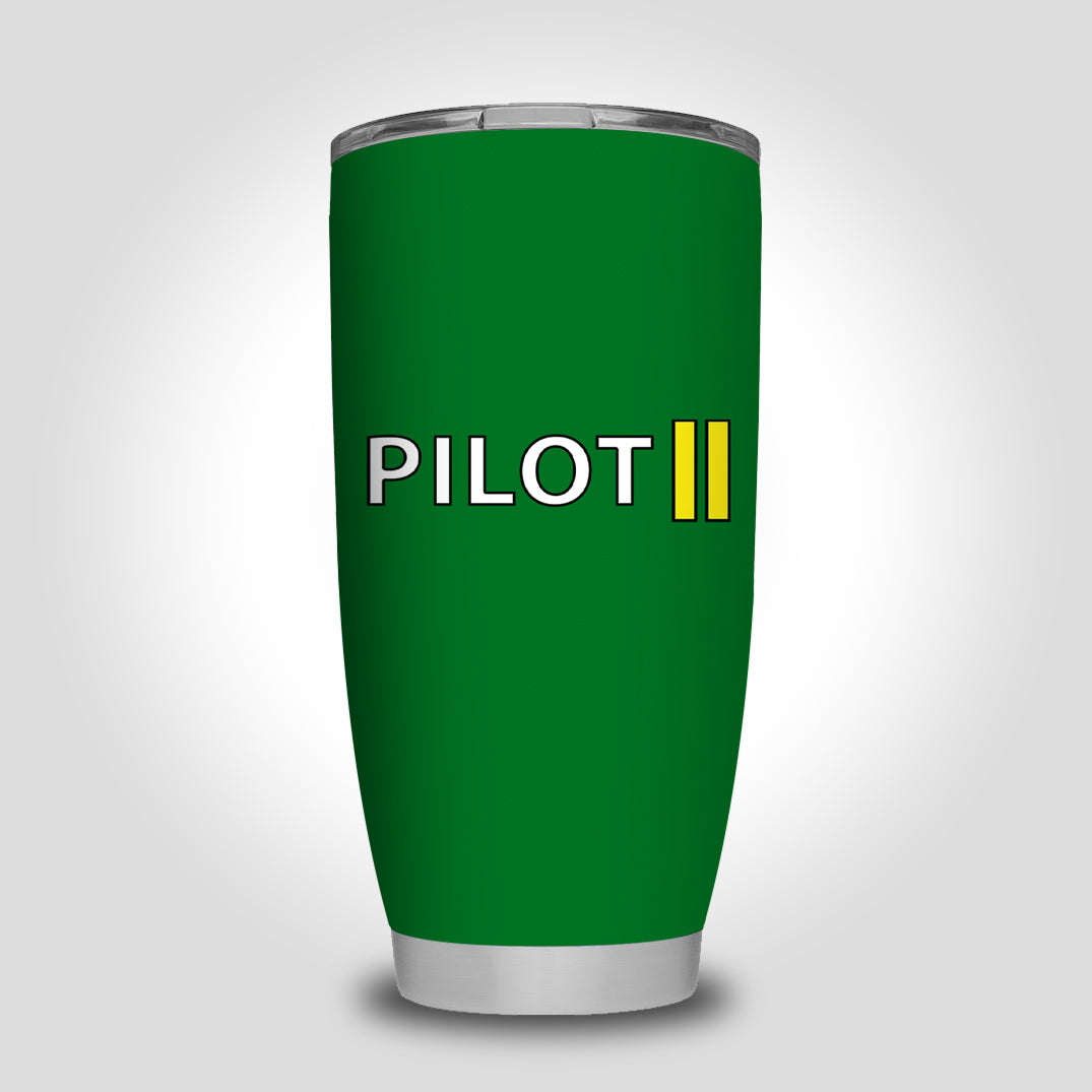 Pilot & Stripes (2 Lines) Designed Tumbler Travel Mugs