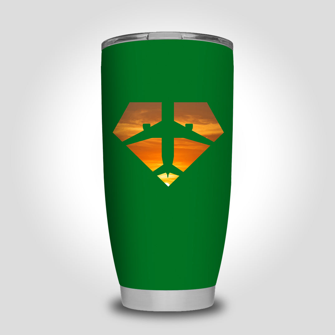 Supermen of The Skies (Sunset) Designed Tumbler Travel Mugs
