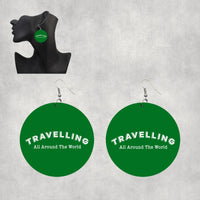 Thumbnail for Travelling All Around The World Designed Wooden Drop Earrings