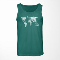 Thumbnail for World Map (Text) Designed Tank Tops