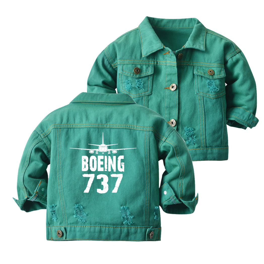 Boeing 737 & Plane Designed Children Denim Jackets