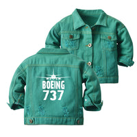 Thumbnail for Boeing 737 & Plane Designed Children Denim Jackets
