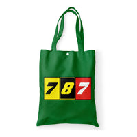 Thumbnail for Flat Colourful 787 Designed Tote Bags