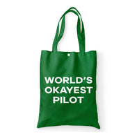 Thumbnail for World's Okayest Pilot Designed Tote Bags