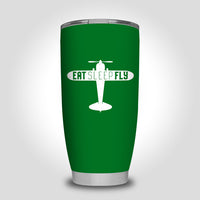 Thumbnail for Eat Sleep Fly & Propeller Designed Tumbler Travel Mugs