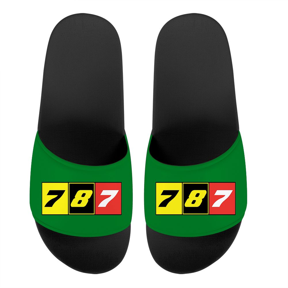 Flat Colourful 787 Designed Sport Slippers