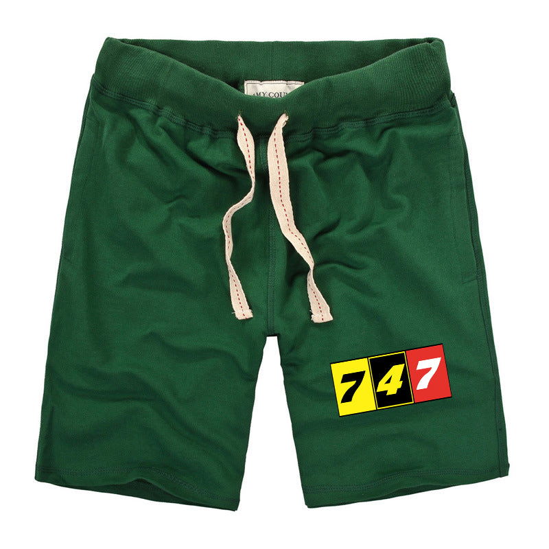 Flat Colourful 747 Designed Cotton Shorts