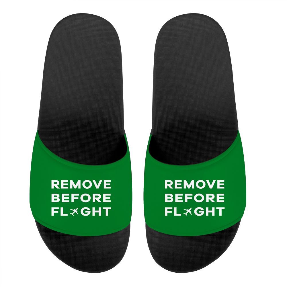 Remove Before Flight Designed Sport Slippers