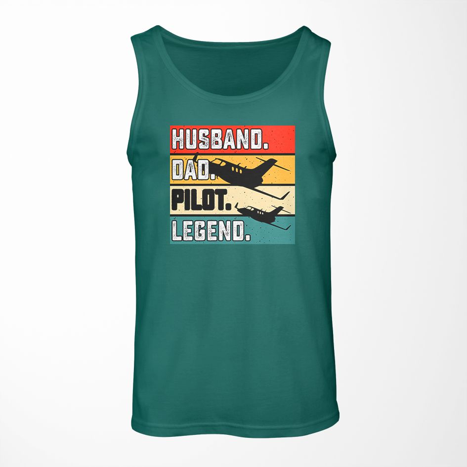 Husband & Dad & Pilot & Legend Designed Tank Tops