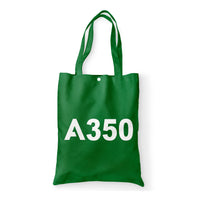 Thumbnail for A350 Flat Text Designed Tote Bags