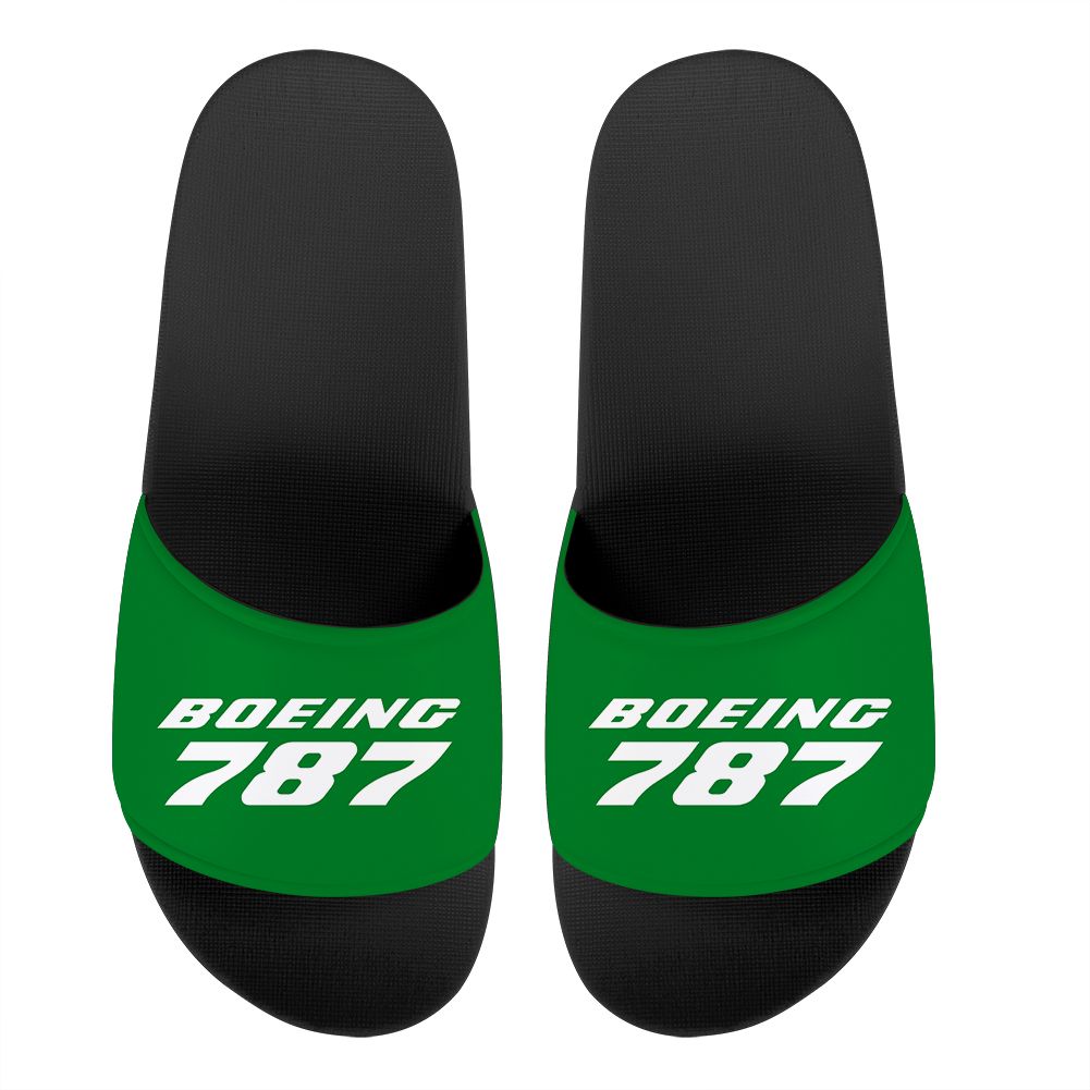 Boeing 787 & Text Designed Sport Slippers