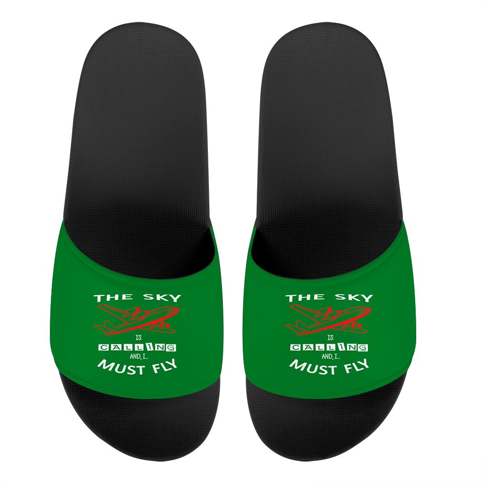 The Sky is Calling and I Must Fly Designed Sport Slippers