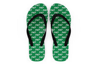 Thumbnail for 747 Flat Text Designed Slippers (Flip Flops)