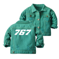 Thumbnail for 767 Flat Text Designed Children Denim Jackets