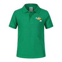 Thumbnail for Cartoon Little Boy Operating Plane Designed Children Polo T-Shirts