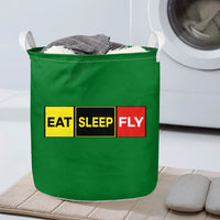 Thumbnail for Eat Sleep Fly (Colourful) Designed Laundry Baskets
