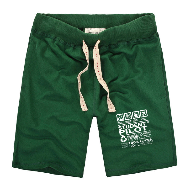 Student Pilot Label Designed Cotton Shorts