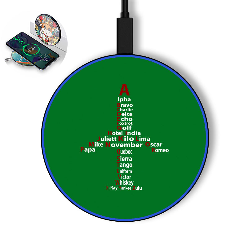Airplane Shape Aviation Alphabet Designed Wireless Chargers