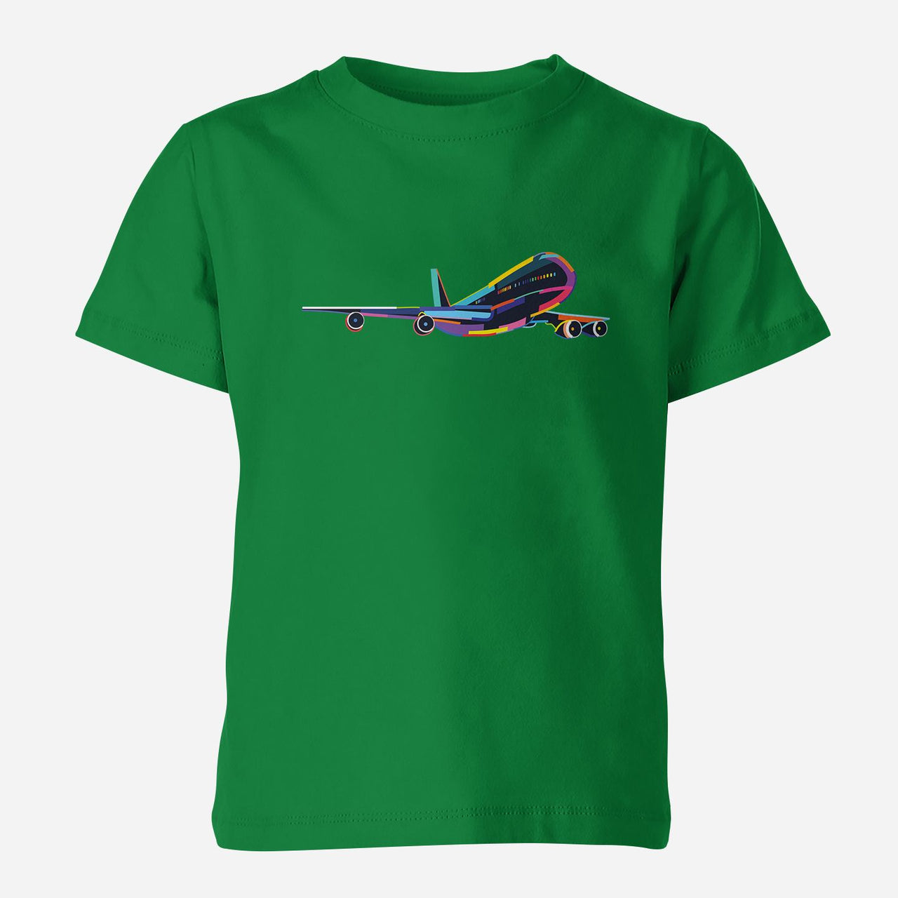 Multicolor Airplane Designed Children T-Shirts