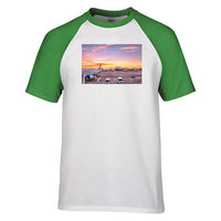 Thumbnail for Airport Photo During Sunset Designed Raglan T-Shirts