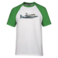 Thumbnail for Space shuttle on 747 Designed Raglan T-Shirts