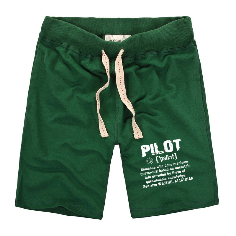 Pilot [Noun] Designed Cotton Shorts