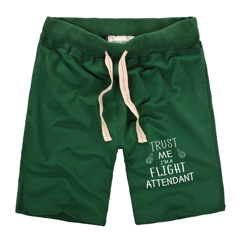 Trust Me I'm a Flight Attendant Designed Cotton Shorts