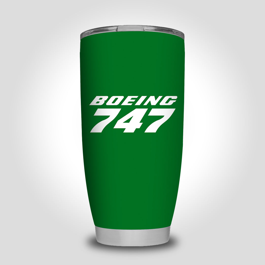 Boeing 747 & Text Designed Tumbler Travel Mugs
