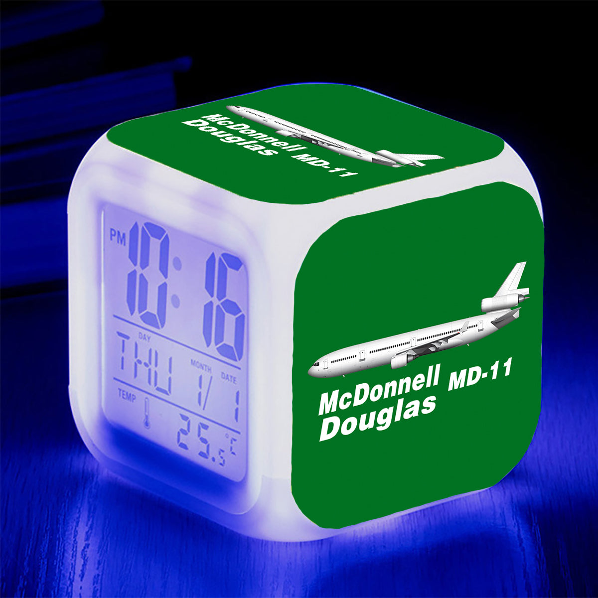 The McDonnell Douglas MD-11 Designed "7 Colour" Digital Alarm Clock