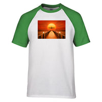Thumbnail for Airbus A380 Towards Sunset Designed Raglan T-Shirts