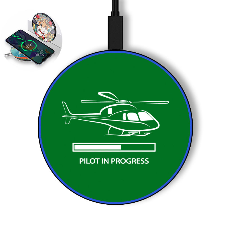 Pilot In Progress (Helicopter) Designed Wireless Chargers