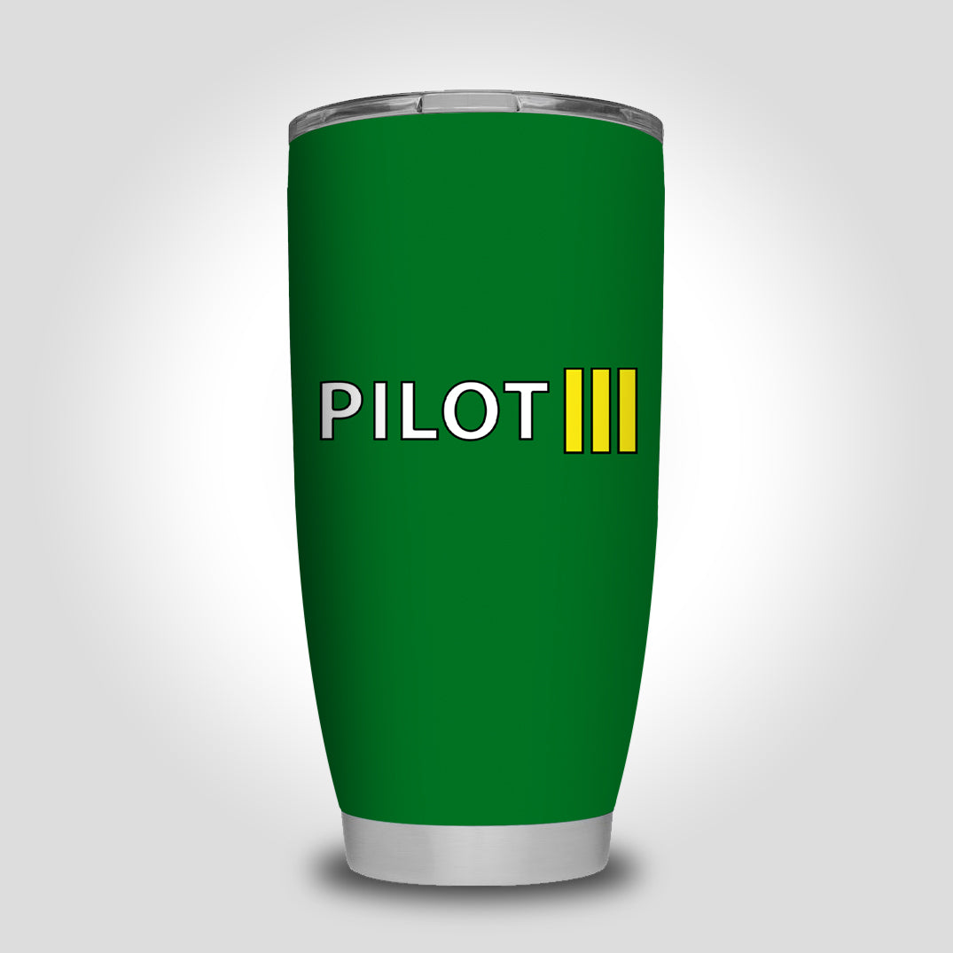 Pilot & Stripes (3 Lines) Designed Tumbler Travel Mugs