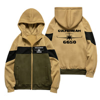 Thumbnail for Gulfstream G650 & Plane Designed Colourful Zipped Hoodies