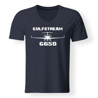 Thumbnail for Gulfstream G650 & Plane Designed V-Neck T-Shirts