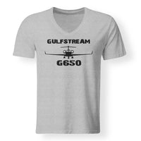 Thumbnail for Gulfstream G650 & Plane Designed V-Neck T-Shirts