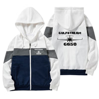 Thumbnail for Gulfstream G650 & Plane Designed Colourful Zipped Hoodies